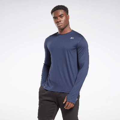 Reebok Men's Classic Fit Long-sleeve Training Tech T-shirt In Blue