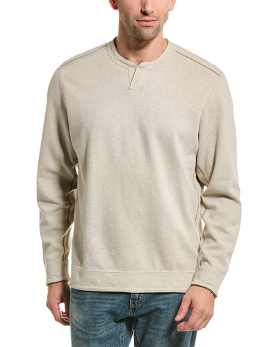 Tommy Bahama Flipfield Abaco Reversible Split Crewneck Pullover In Grey