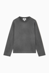 Cos Boxy Heavyweight Long-sleeved T-shirt In Grey