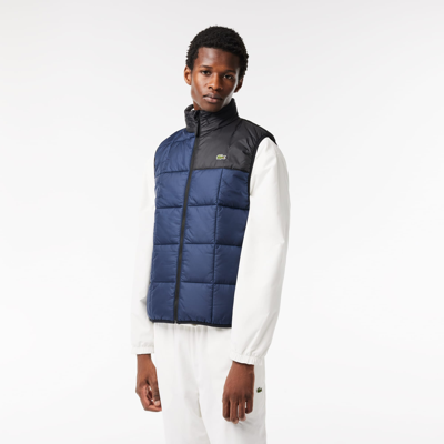 Lacoste Men's Packaway Hood Vest - 48 - S/m In Blue