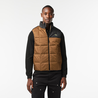 Lacoste Men's Packaway Hood Vest - 50 - M In Brown