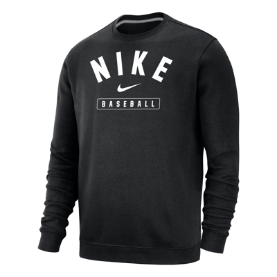 Nike Men's Baseball Crew-neck Sweatshirt In Black
