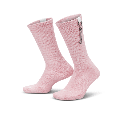 Nike Unisex Serena Williams Design Crew Everyday Plus Cushioned Crew Socks (1 Pair) In Pink