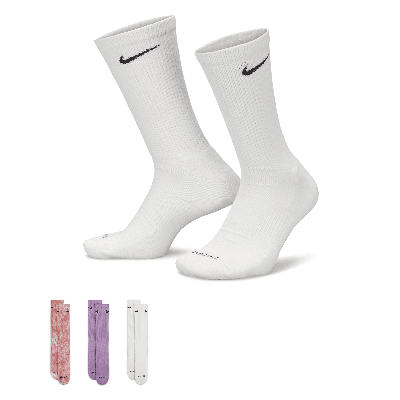 Nike Unisex Everyday Plus Cushioned Crew Socks (3 Pairs) In Multicolor