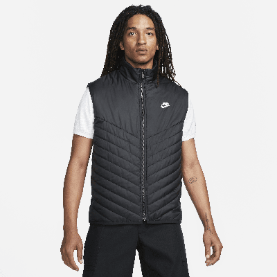 Nike Men's Therma-fit Windrunner Midweight Puffer Vest In Black,black,sail