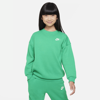 Nike Sportswear Club Fleece Big Kids' (girls') Oversized Sweatshirt In Green