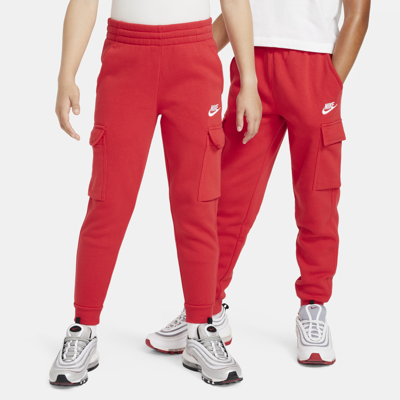 Nike Sportswear Club Fleece Big Kids' Cargo Pants In Red