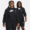 Nike Sportswear Club Fleece Big Kids' Full-zip Hoodie (extended Size) In Black