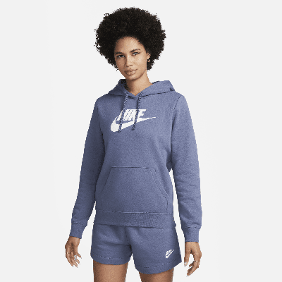 Nike Women's  Sportswear Club Fleece Logo Pullover Hoodie In Blue