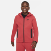 Nike Sportswear Tech Fleece Big Kids' (boys') Full-zip Hoodie (extended Size) In Red