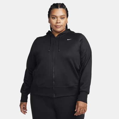 Nike Women's Therma-fit One Full-zip Hoodie (plus Size) In Black
