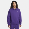 Nike Men's Solo Swoosh Fleece Crew In Purple