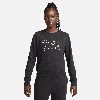 Nike Women's Dri-fit One Crew-neck Graphic Sweatshirt In Black