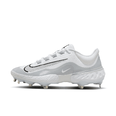 Nike Men's Alpha Huarache Elite 4 Low Baseball Cleats In White/wolf Grey/pure Platinum