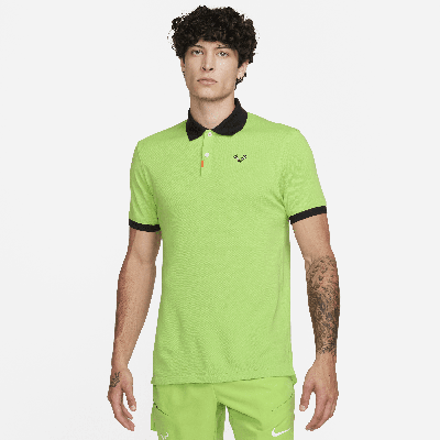 Nike Rafa Slim-fit Dri-fit Piqué Tennis Polo Shirt In Green