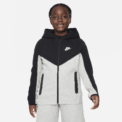 Nike Sportswear Tech Fleece Big Kids' (boys') Full-zip Hoodie (extended Size) In Grey