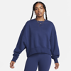 Nike Phoenix Fleece Crewneck Sweatshirt In Blue