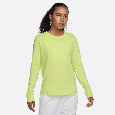 Nike Women's  Sportswear Premium Essentials Long-sleeve T-shirt In Yellow