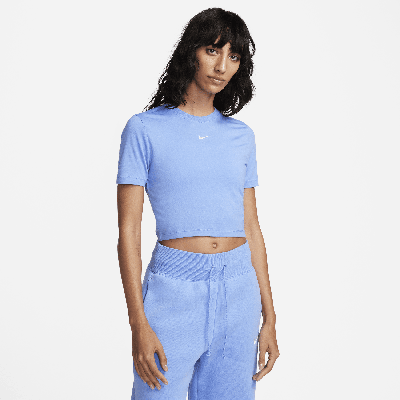 Nike Women's  Sportswear Essential Slim Cropped T-shirt In Blue