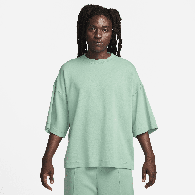 Nike Men's  Sportswear Tech Fleece Reimagined Oversized Short-sleeve Sweatshirt In Mineral