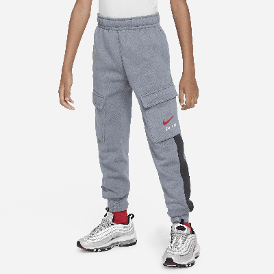 Nike Air Big Kids' Fleece Cargo Pants In Grey