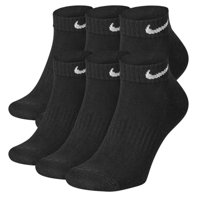 Nike Unisex Everyday Cushioned Training Low Socks (6 Pairs) In Black