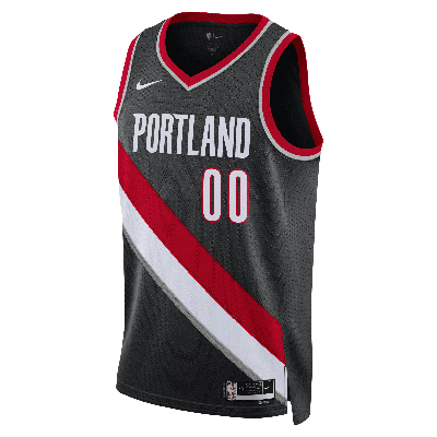 Nike Portland Trail Blazers Icon Edition 2022/23  Men's Dri-fit Nba Swingman Jersey In Black