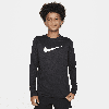 Nike Dri-fit Legend Big Kids' Long-sleeve Training T-shirt In Black