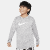 Nike Dri-fit Legend Big Kids' Long-sleeve Training T-shirt In Grey