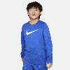 Nike Dri-fit Legend Big Kids' Long-sleeve Training T-shirt In Blue