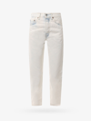Levi's Levis Womens Ecru Booper No Damage 501 Cropped Straight-leg High-rise Jeans In White