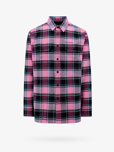 Givenchy Checkered Shirt In Pink