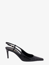 Saint Laurent Vendome Slingback Pumps In Crocodile-embossed Leather In Black