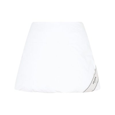 Prada Padded Cotton Miniskirt In White
