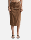 Jacquemus Tan Le Chouchou 'la Jupe De Nîmes Criollo' Denim Midi Skirt In Beige