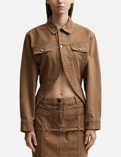 Jacquemus Tan Le Chouchou 'la Waistcoate De Nîmes Caraco' Jacket In Beige