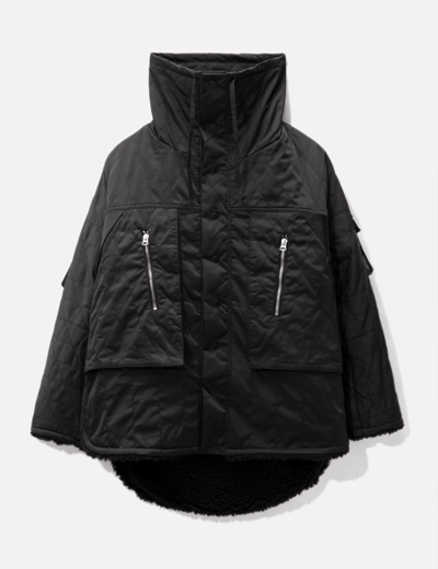 Fried Rice Reversible Fur Parka In Black