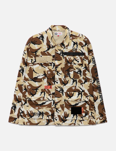 Aape Camouflage Military Jacket In Brown