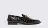 Scarosso Alessandro Black Croco In Black - Croco-printed Calf