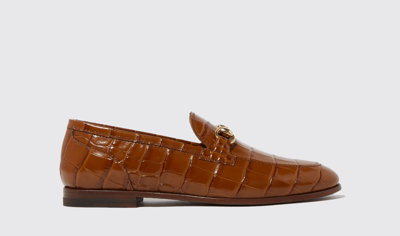 Scarosso Alessandra Brown Croco - Woman Loafers Brown In Brown - Croco-printed Calf