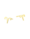 Saks Fifth Avenue Women's 14kt Gold Yellow Finish Polished Stud Libra Earring With Push Back Clasp In Aries