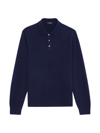 Theory Hilles Cashmere Polo Sweater In Baltic