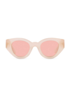 Burberry Women's Meadow 47mm Low-bridge Fit Pantos Sunglasses In Pink