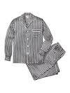 Petite Plume Men's Cabaret Striped Silk Pajamas In Black White