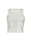 Alice And Olivia Women's Darina Studded Crystal Tank In White Silver