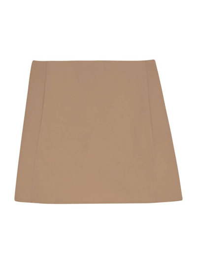 Theory Women's Wool-cashmere Miniskirt In Palomino