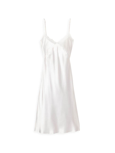 Petite Plume Silk Cossette Slip Nightgown In White