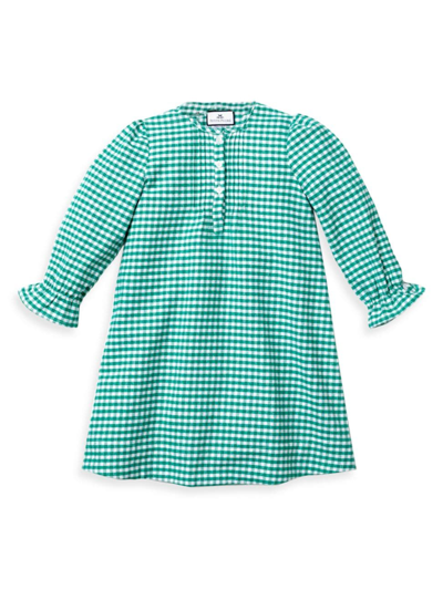 Petite Plume Baby's, Little Girl's & Girl's Beatrice Gingham Flannel Nightgown In Green