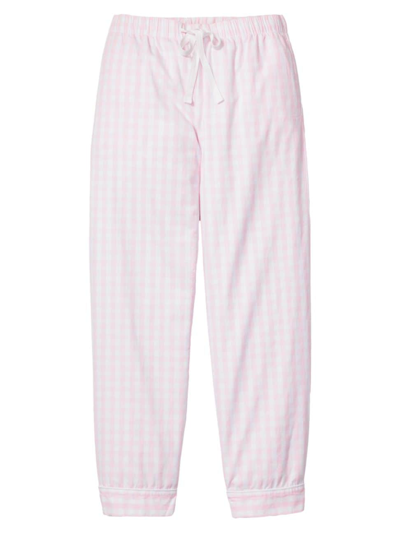 Petite Plume Gingham Drawstring Pajama Pants In Pink