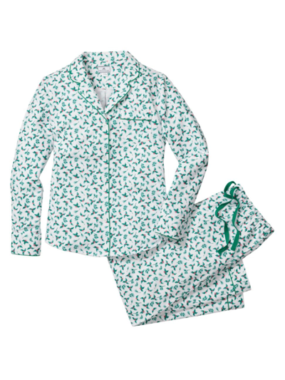 Petite Plume Sprigs Of The Season Pajama Set In Green